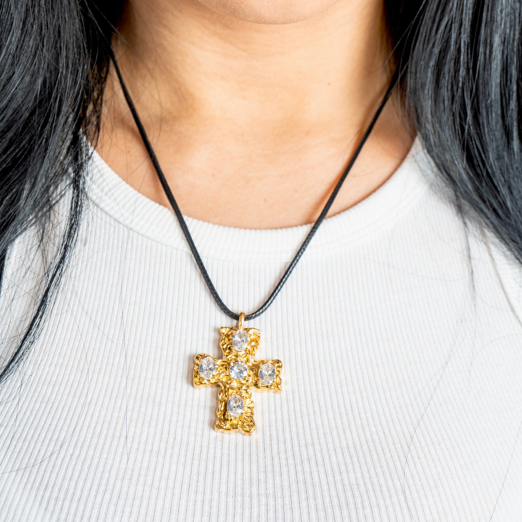 Crystal Cross Waterproof Necklace – The Red Owl