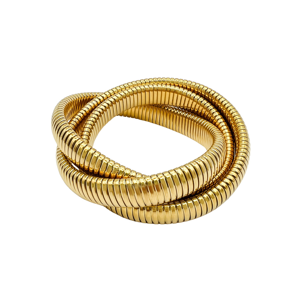 18k gold plated stainless steel elastic gold bracelet waterproof