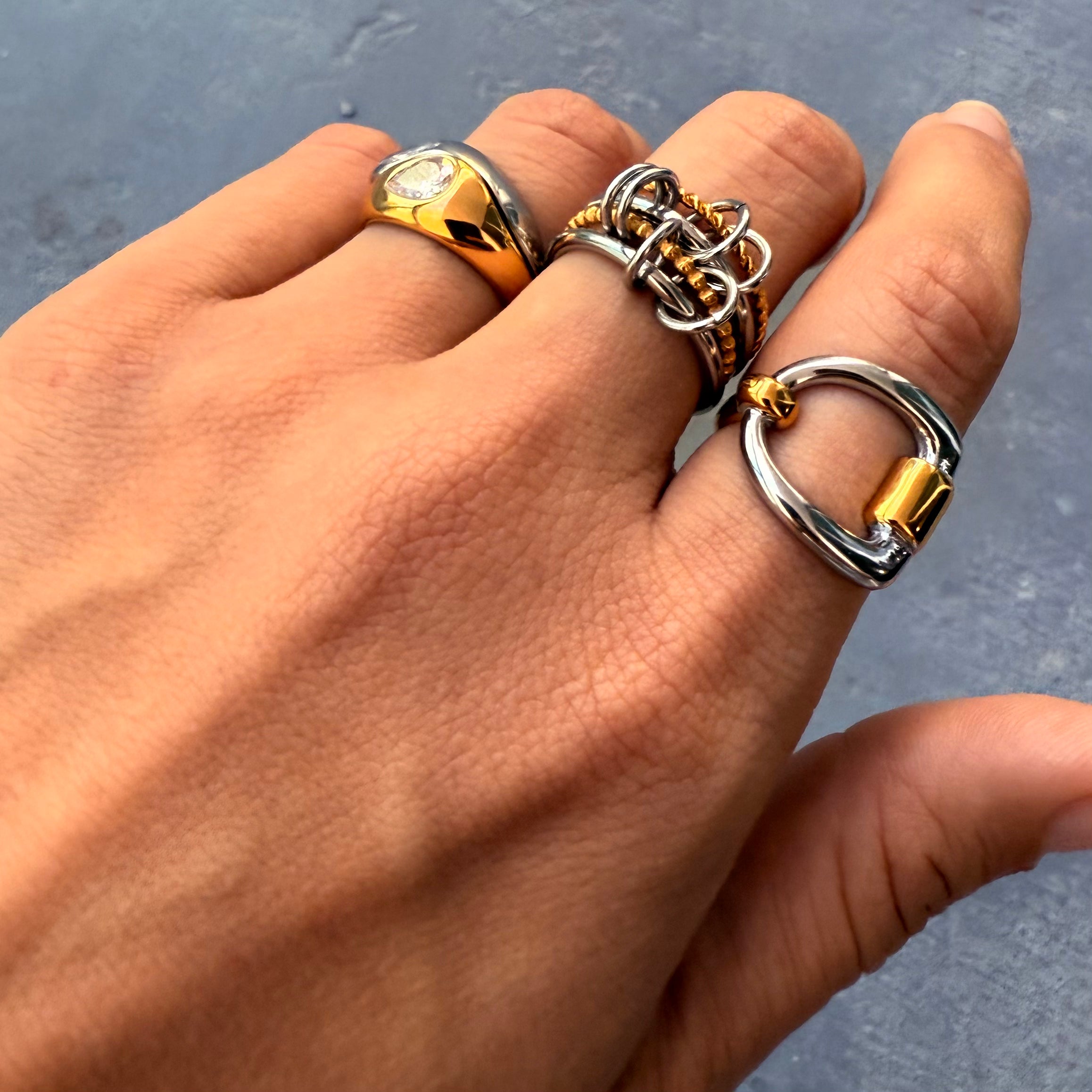 Samuel Two-Toned Interlocked Ring | Saint Jewelry