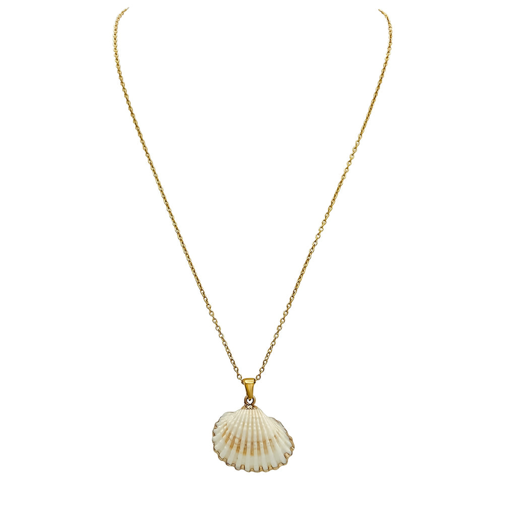 18k gold plated stainless steel shell with pearl necklace waterproof hypoallergenic