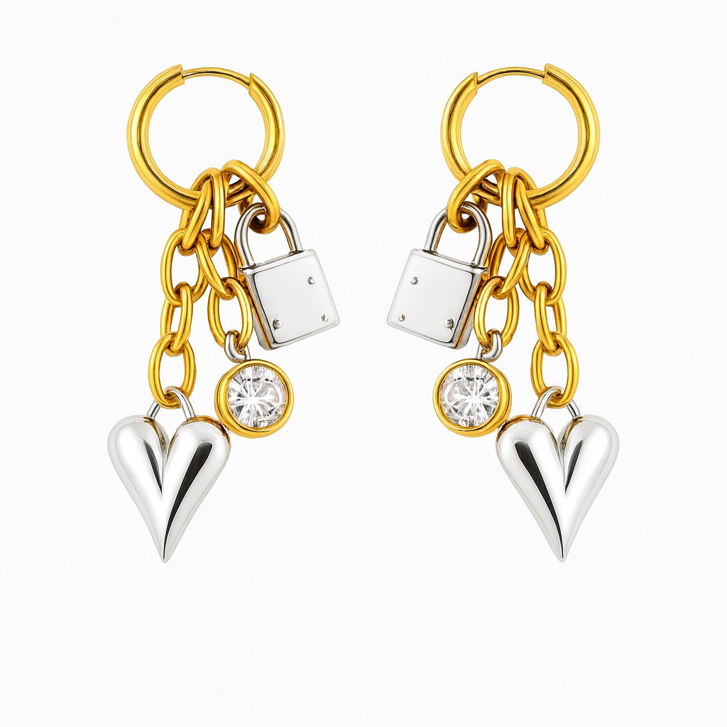 Asa Charm Lock Earrings | Saint Jewelry