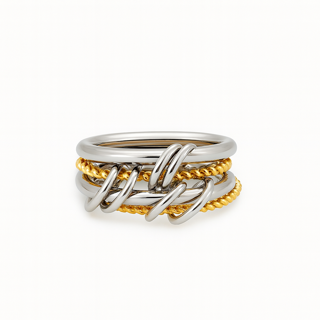 Samuel Two-Toned Interlocked Ring | Saint Jewelry