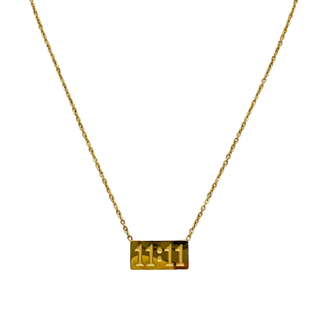 1111 pendant necklace made of 18k gold plated stainless steel waterproof