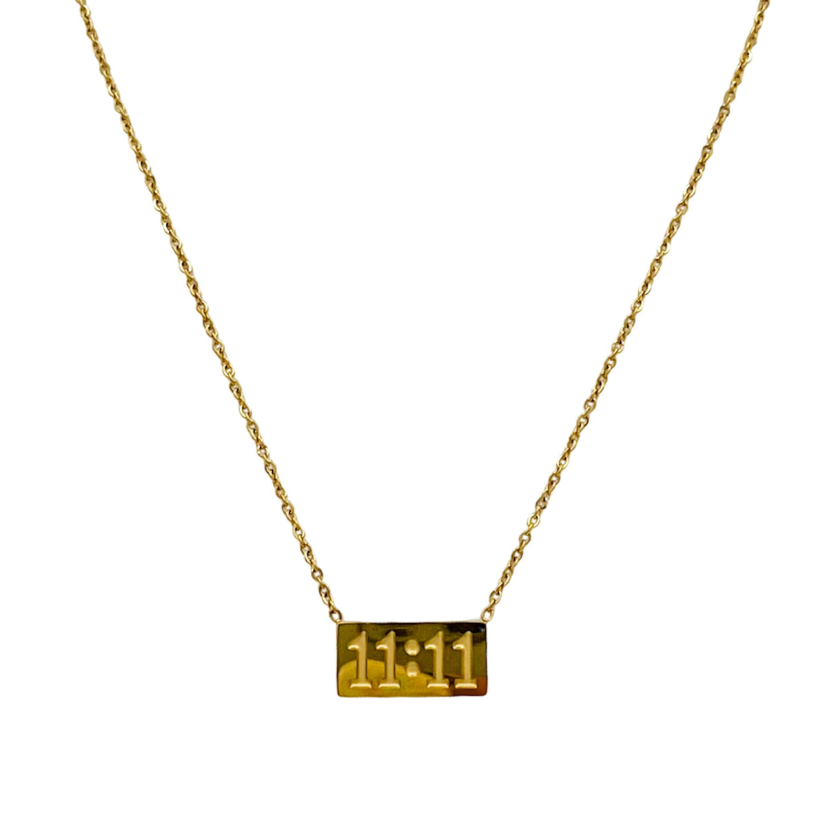 1111 pendant necklace 18k gold plated stainless steel