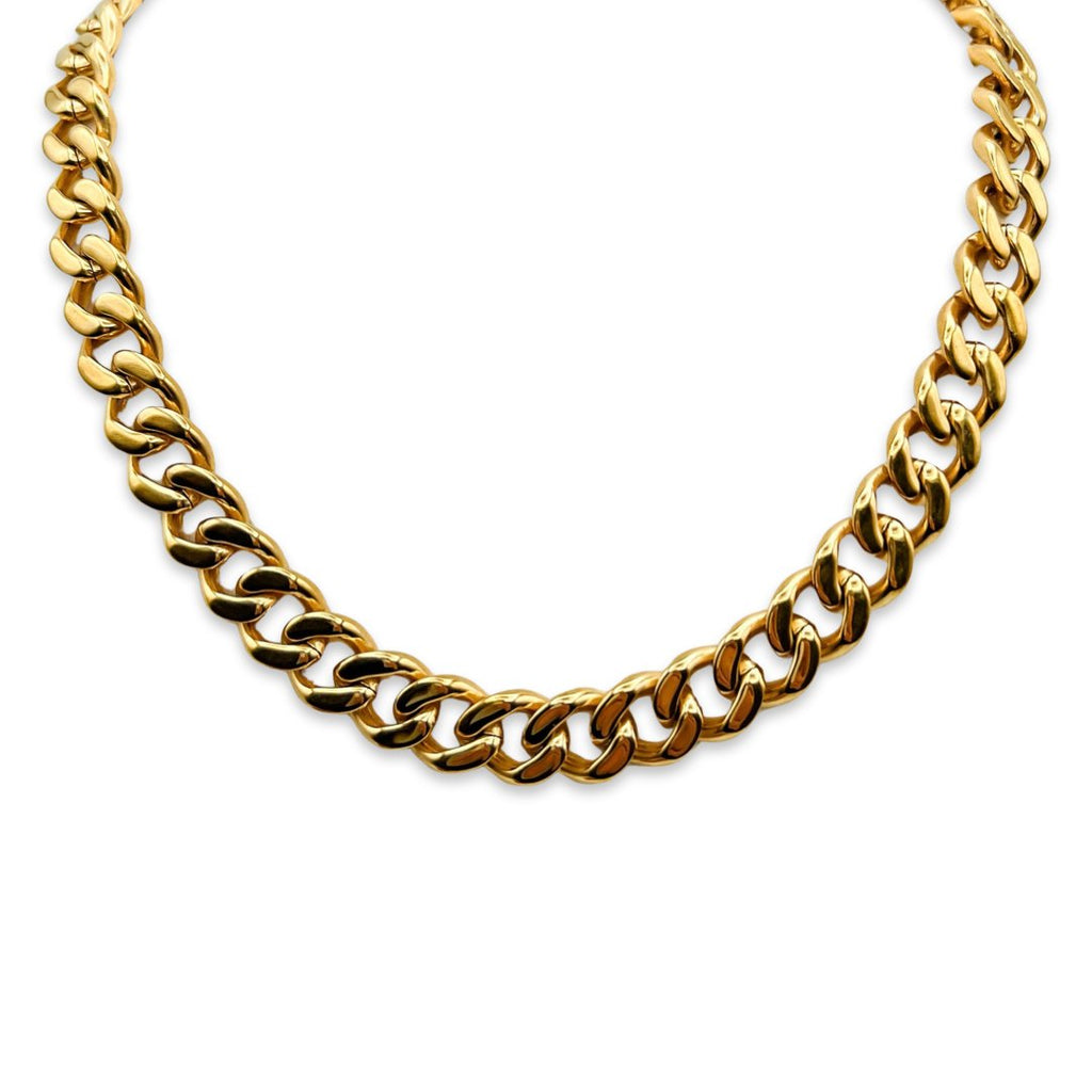 12mm cuban link chain necklace made of 18k gold plated stainless steel