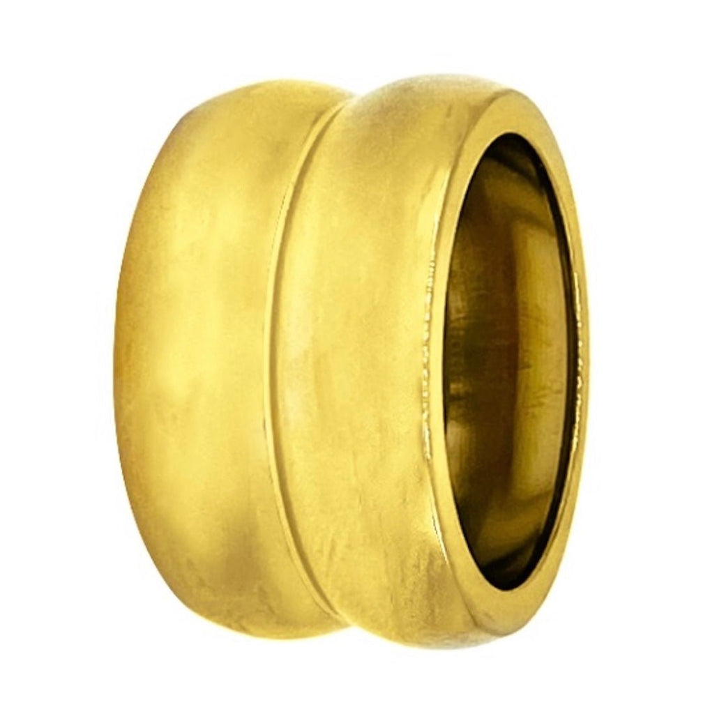 Double dome ring 18K gold plated stainless steel waterproof