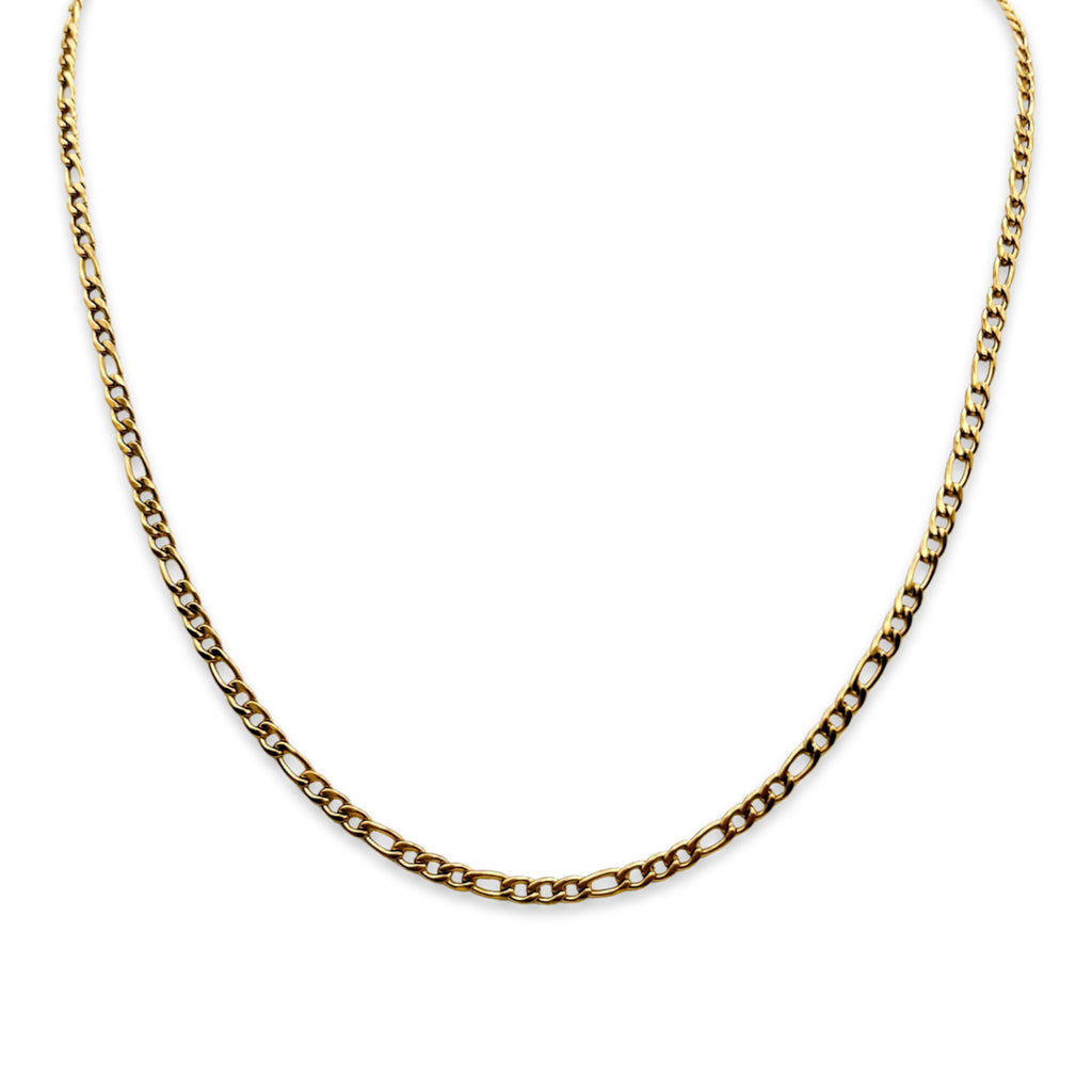 18k gold plated stainless steel figaro chain necklace (3mm)