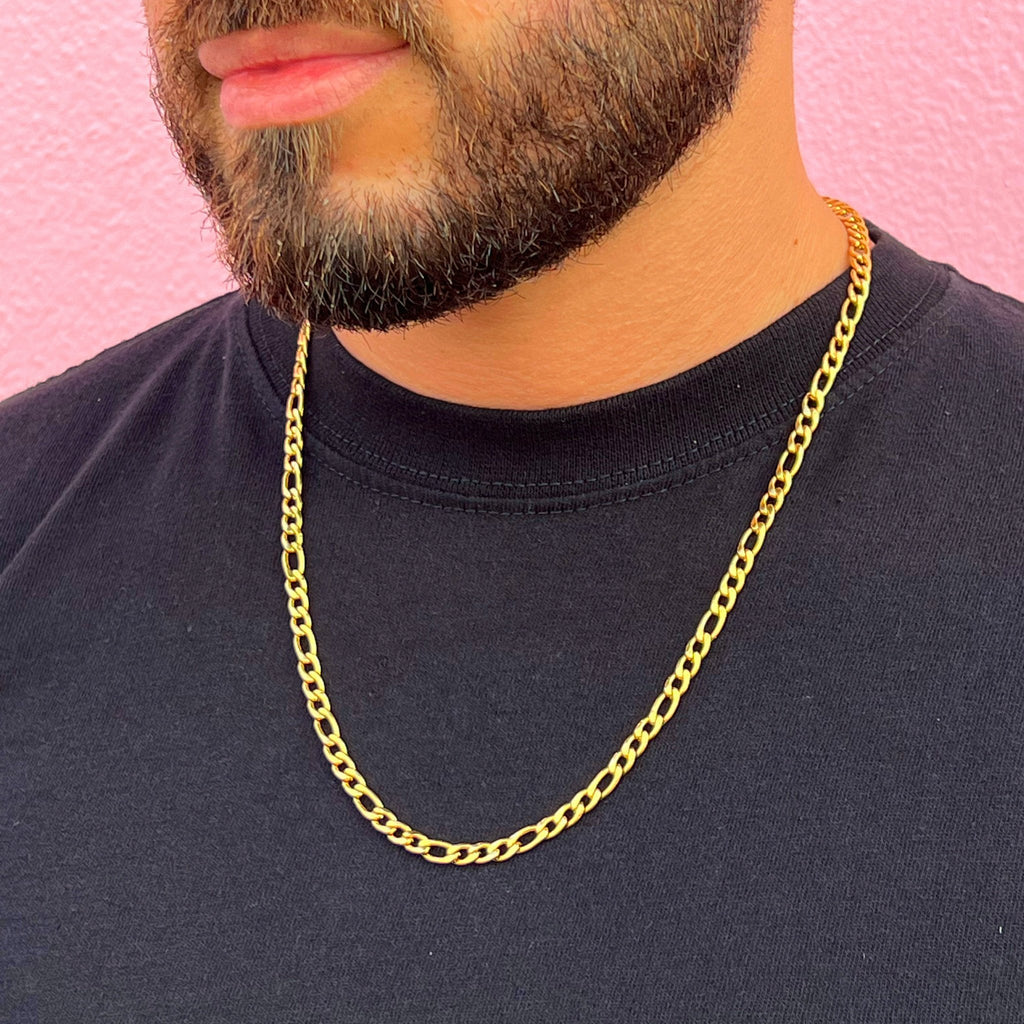 6mm Gold Filled Figaro Link Chain Necklace – 18-24 Inch Choker For Men & Women, Lobster Clasp