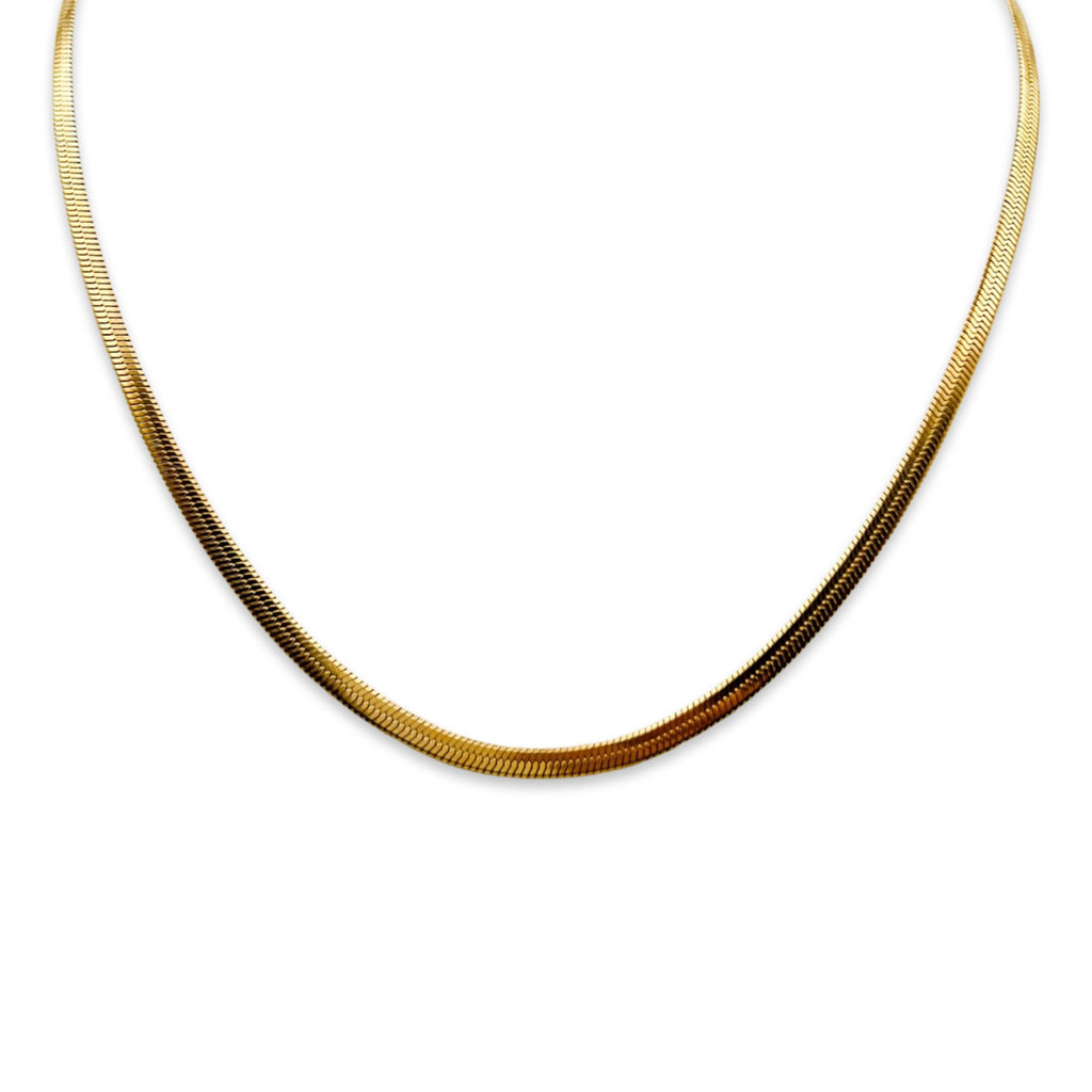 18k gold plated stainless steel snake chain necklace (3mm)