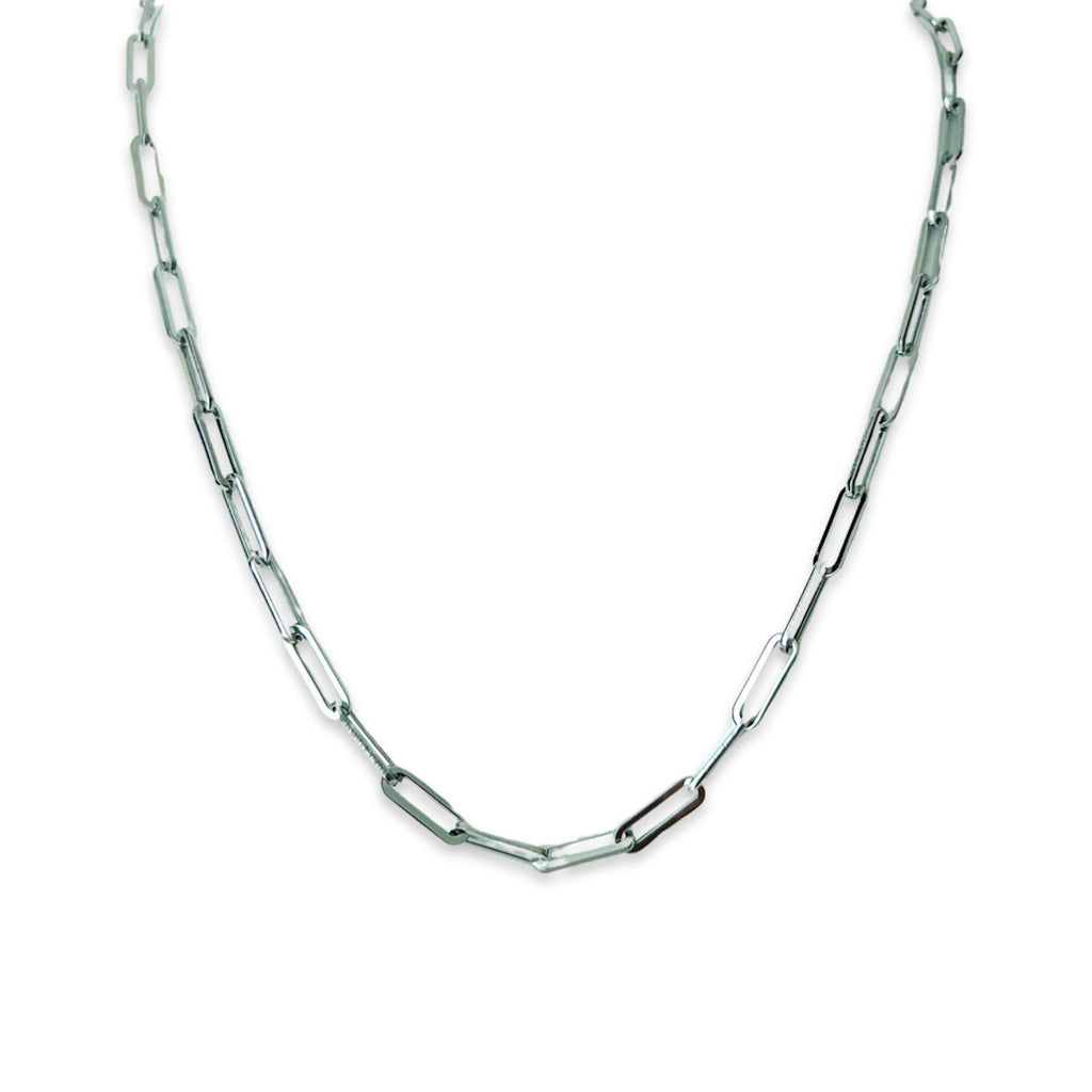 Stainless steel silver plated snake herringbone chain necklace 18-inch