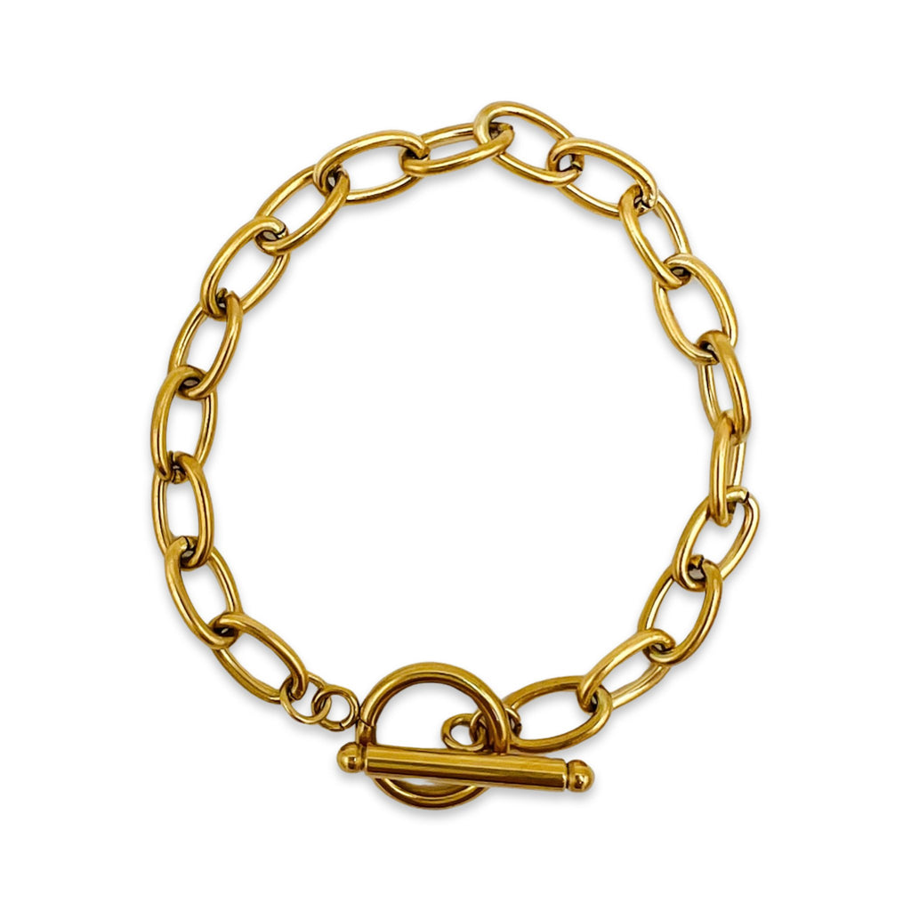 The Sky - Gold  Chain link bracelet, Gold plated chains, Link