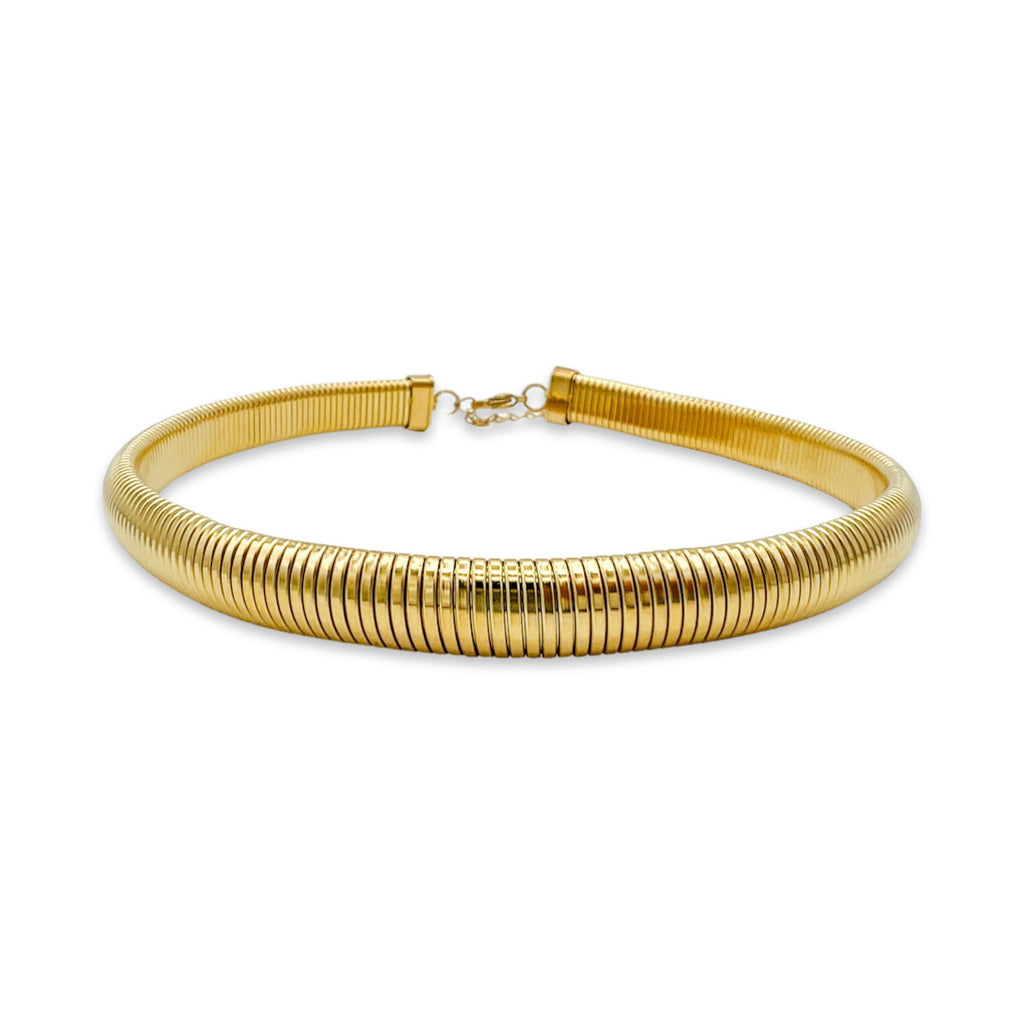 Snake choker necklace 18k gold plated stainless steel waterproof
